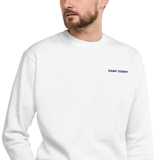 Camp Corny Premium Embroidered Crew Neck Sweatshirt